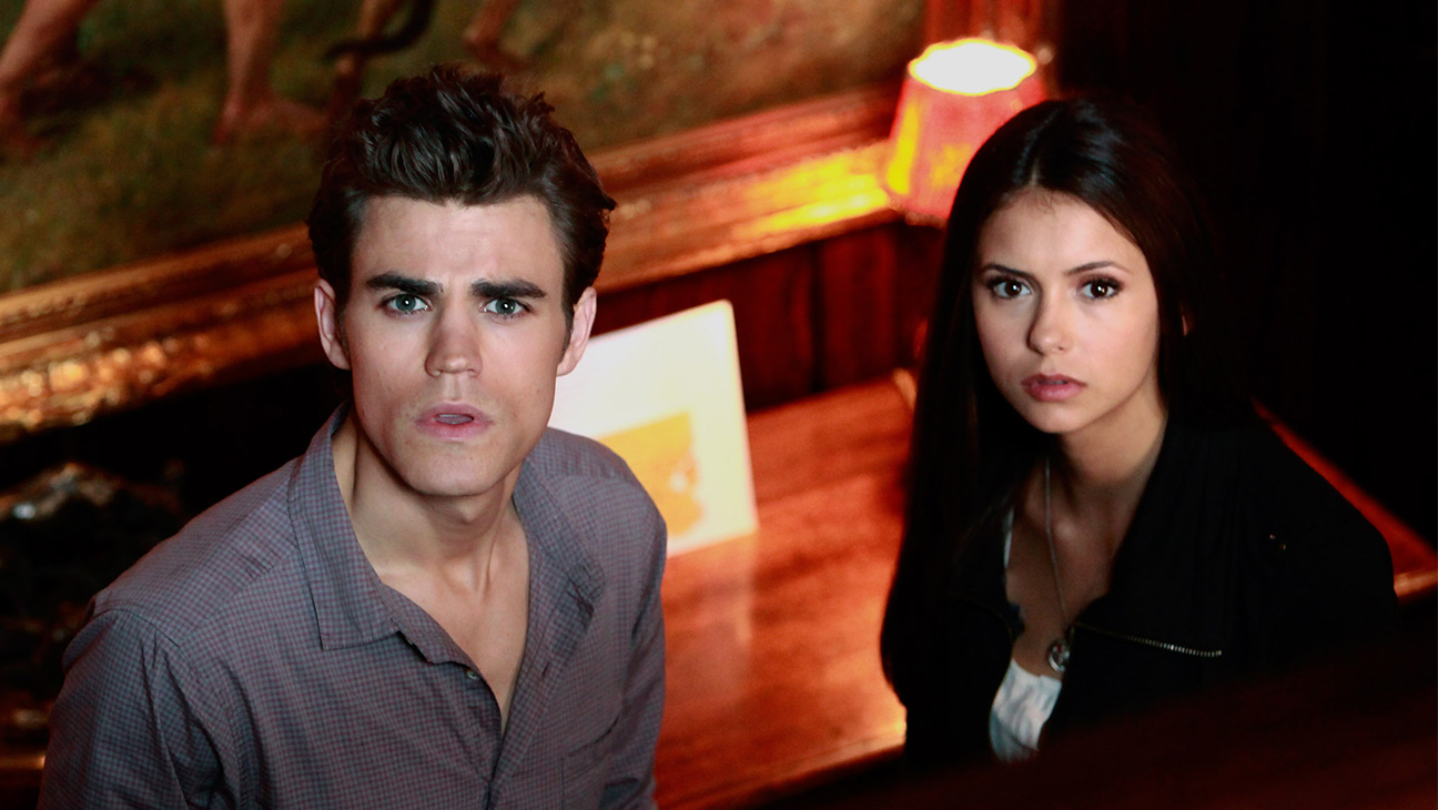 Paul Wesley and Nina Dobrev in 'The Vampire Diaries' season 1.